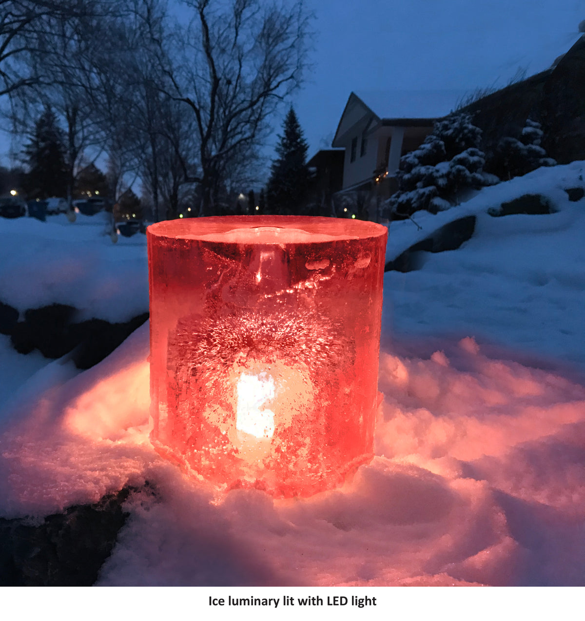 Ice Luminary Mold &quot;The Bucket&quot; with Waterproof Multicolor LED Puck Light with Remote