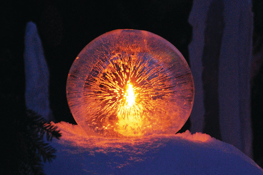 Light up a Globe Ice Lantern with LED lights! - Wintercraft