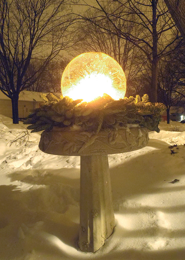 Light up a Globe Ice Lantern with LED lights! - Wintercraft